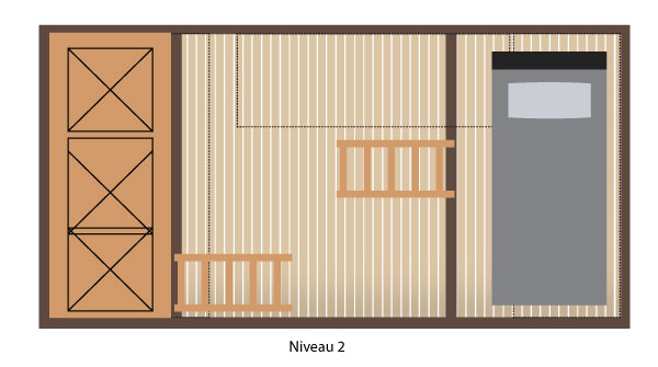 Plan de la cabane Kyara hébergement insolite en Champagne